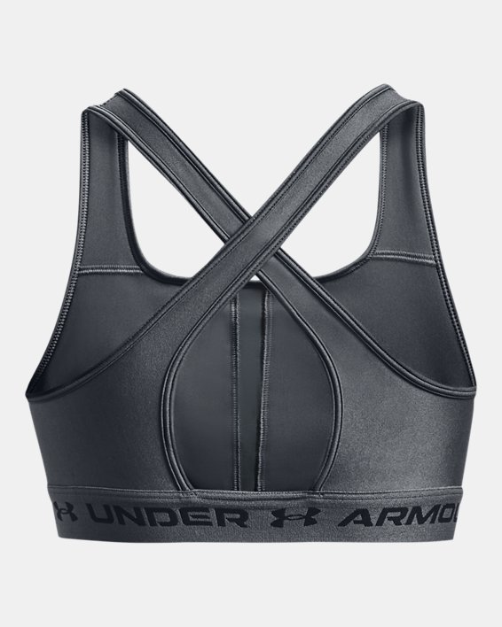 Women's Armour® Mid Crossback Sports Bra, Gray, pdpMainDesktop image number 8